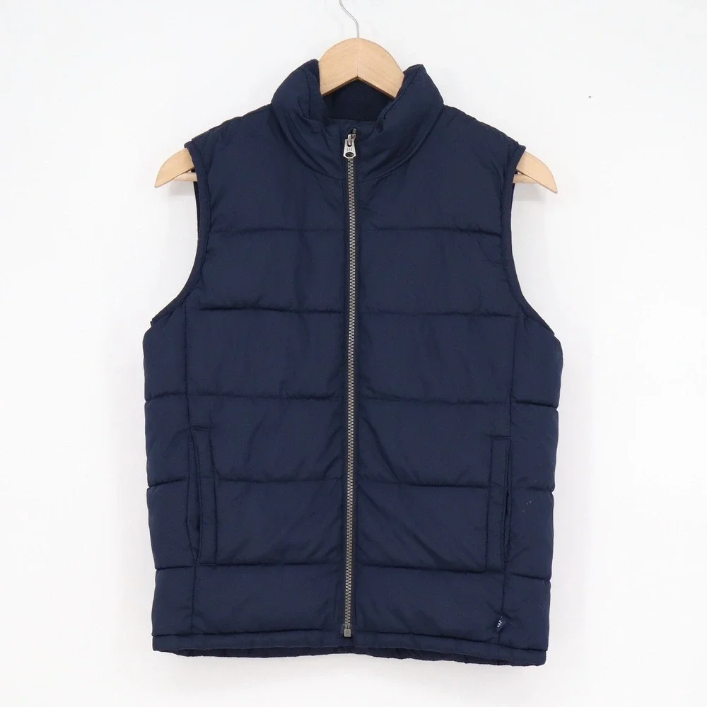 Gap Kids ColdControl Puffer Vest Navy Blue Full Zip Water Resistant Boys Large